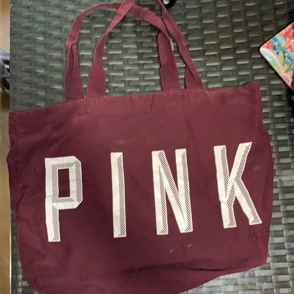 Pink shoulder duffel bag